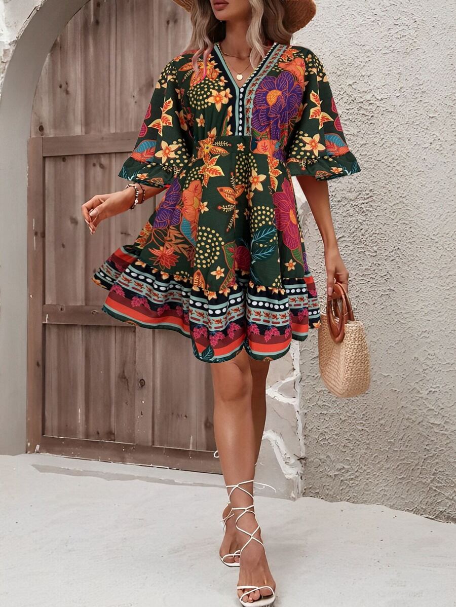 Vestido Floral Soltinho Feminino Estampado Moda Verão