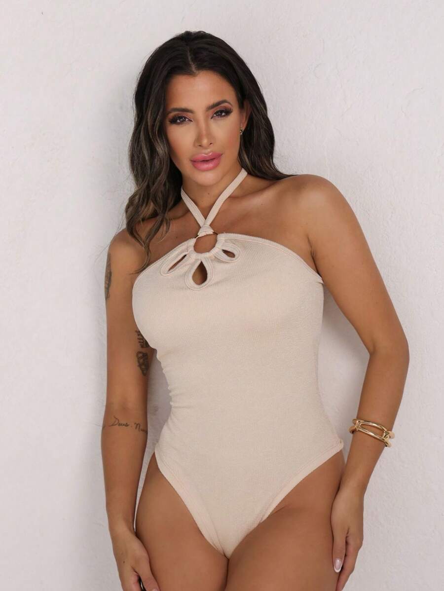 Body Frente Única Feminino com Detalhe Vazado e Nó