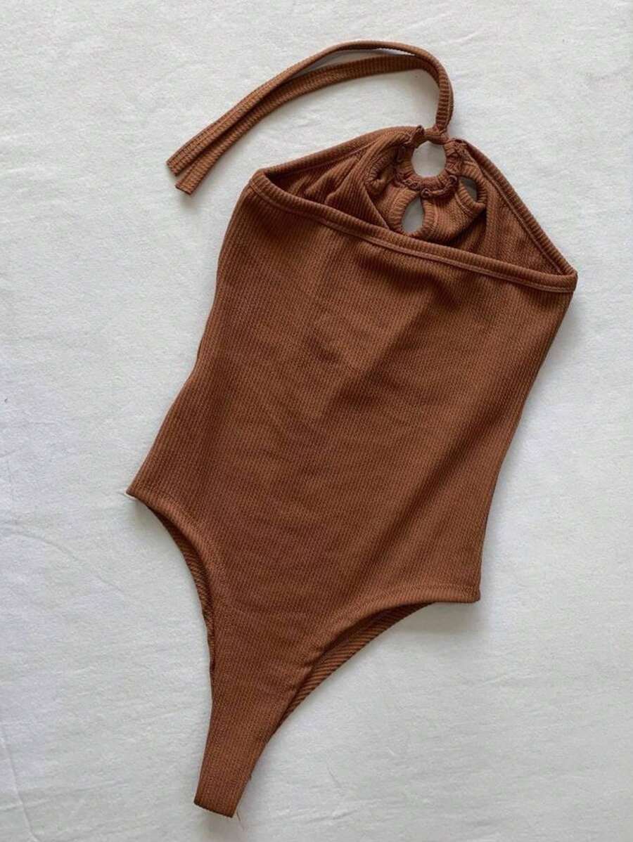 Body Frente Única Feminino com Detalhe Vazado e Nó