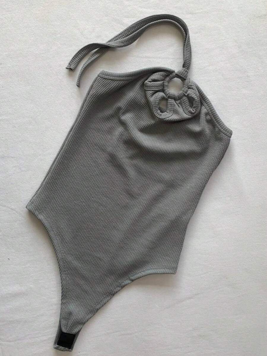 Body Frente Única Feminino com Detalhe Vazado e Nó