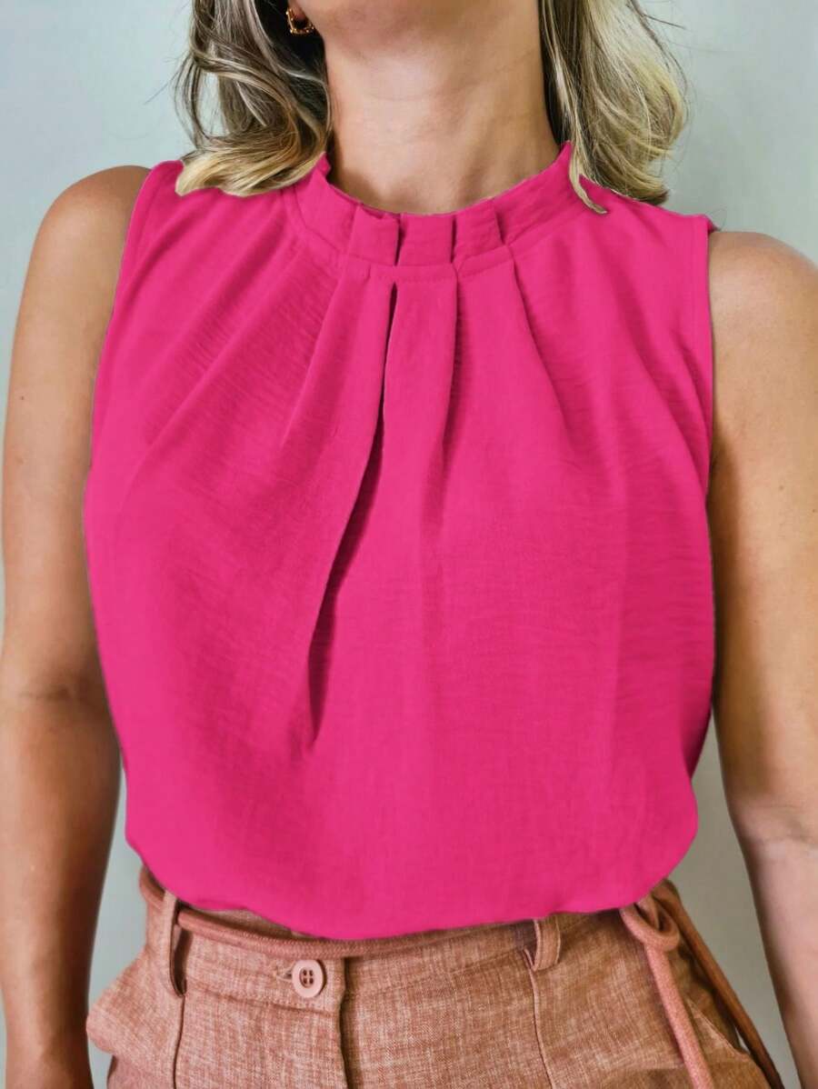 Blusa Feminina Social Regata Gola Alta