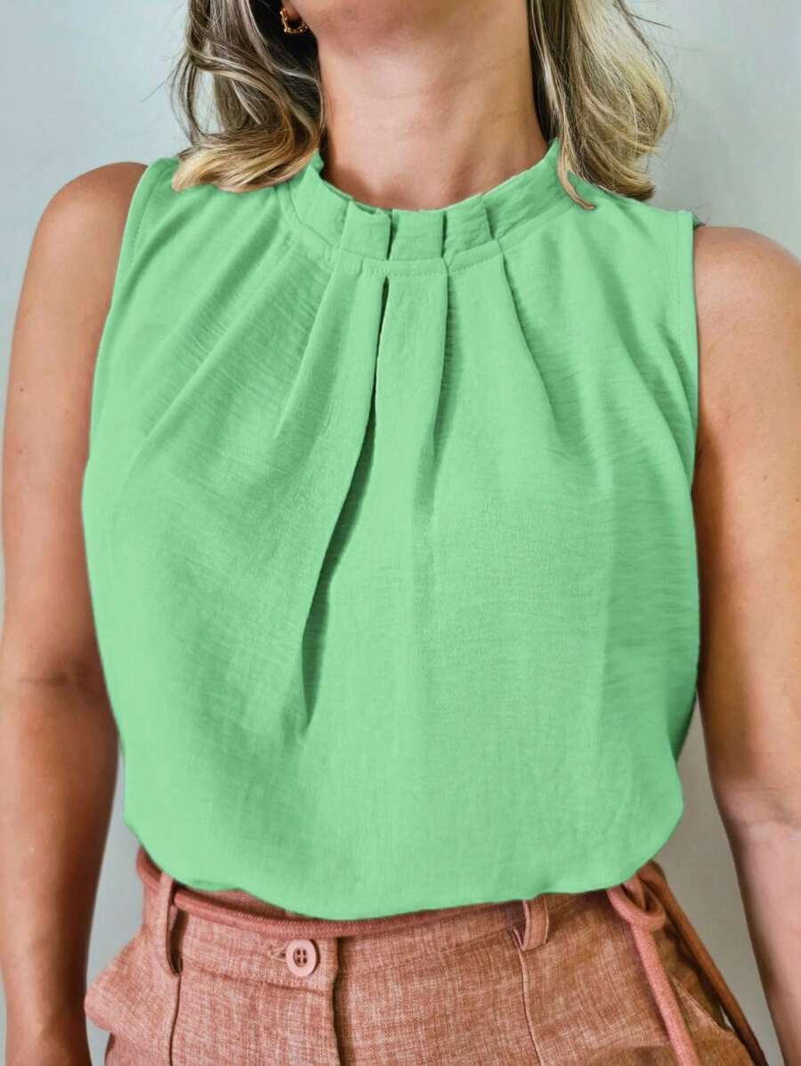 Blusa Feminina Social Regata Gola Alta
