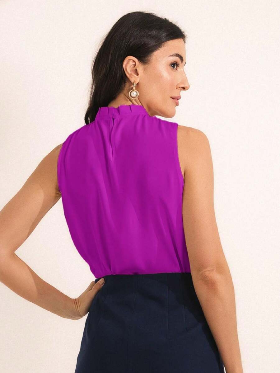 Blusa Feminina Social Regata Gola Alta