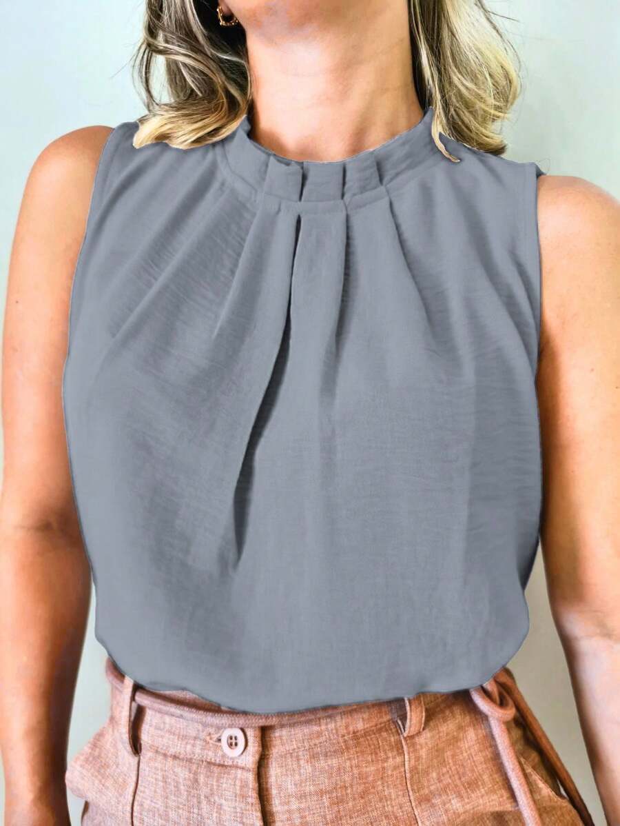 Blusa Feminina Social Regata Gola Alta