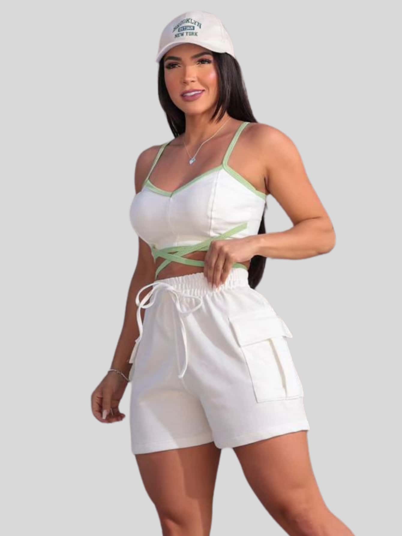Conjunto Feminino Blusa e Short com Bolsos