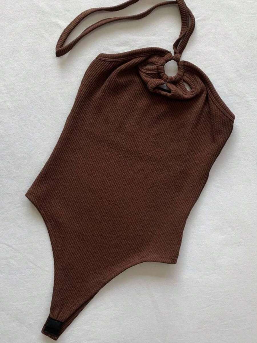 Body Frente Única Feminino com Detalhe Vazado e Nó