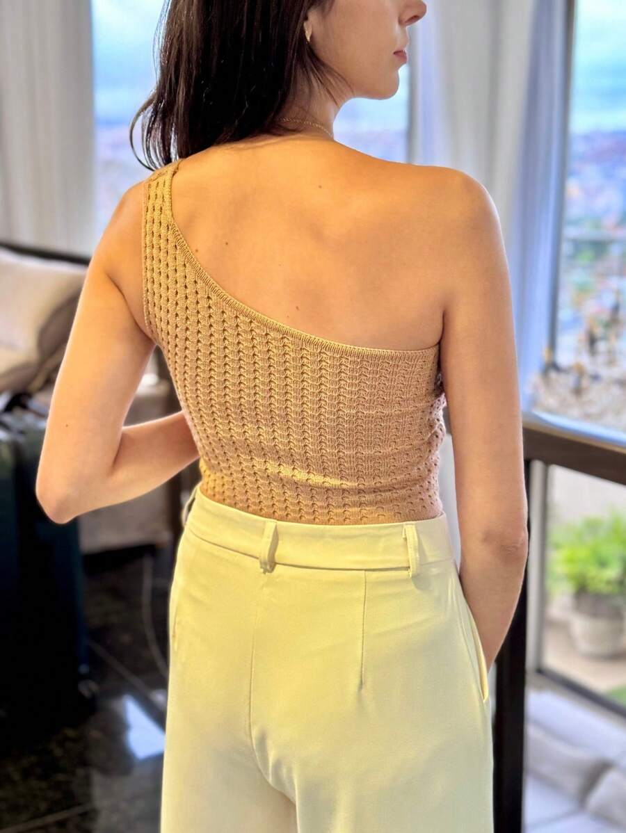 Cropped de Nó Verão Tricot Modal