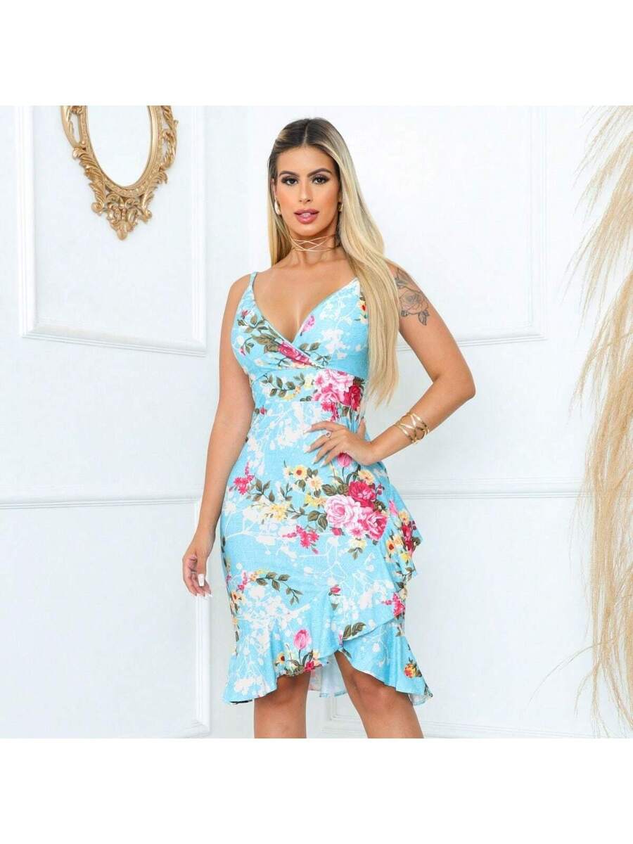 Vestido Curto Floral com Bojo