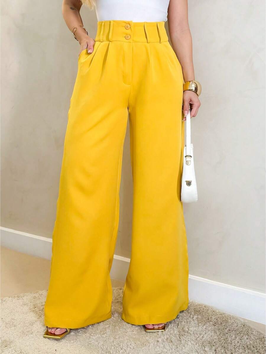 Calça Pantalona Feminina Alfaiataria Social
