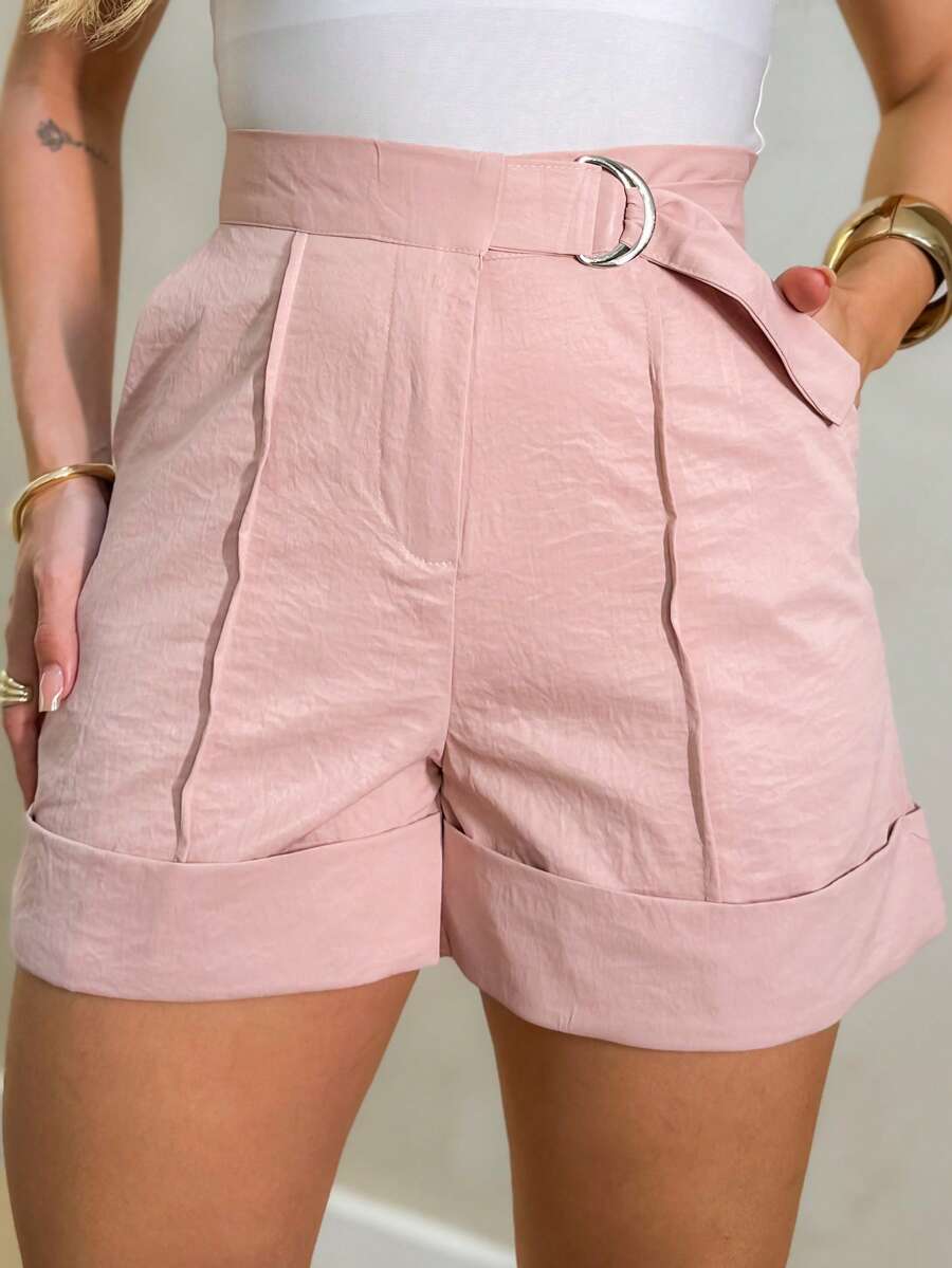 Short Curto Feminino com Cinto Grande