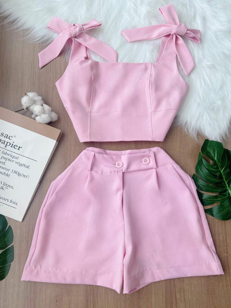 Conjunto Feminino 2 Peças – Blusa Regata e Short Casual Premium