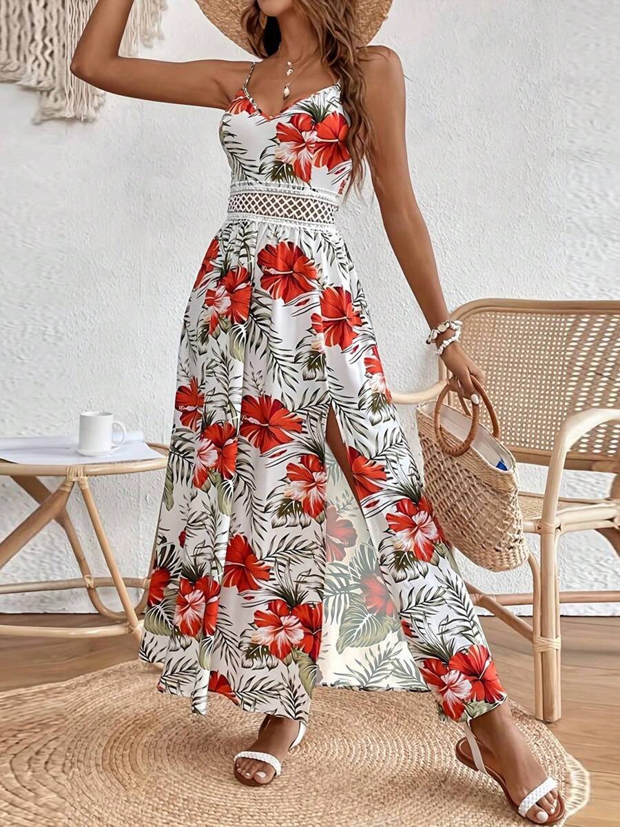 Vestido Estampado Feminino com Decote em V