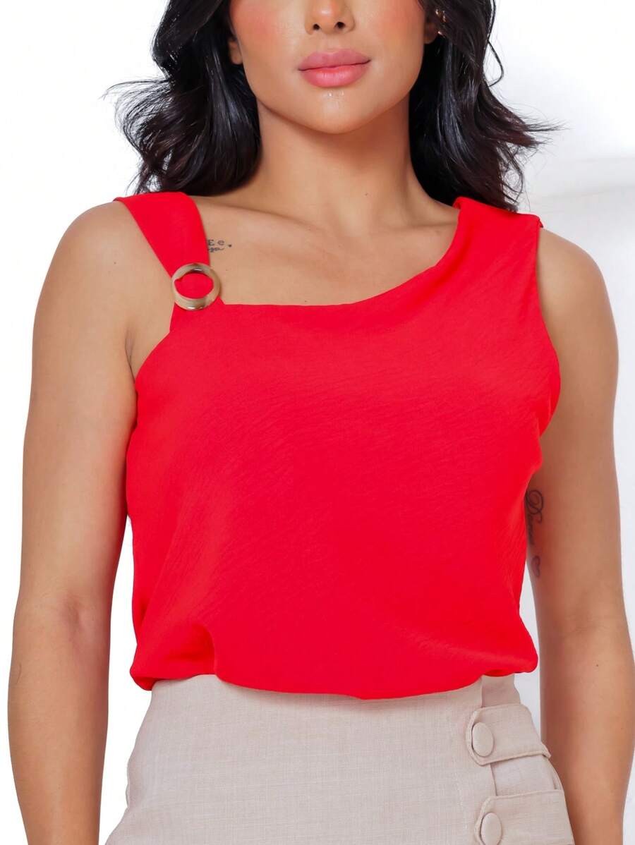 Blusa Feminina Tecido Duna Assimétrica