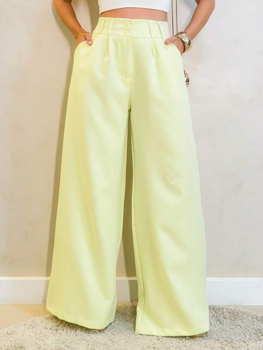 Calça Pantalona Feminina Alfaiataria Social
