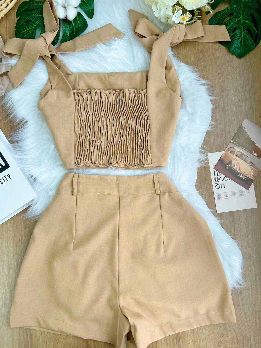 Conjunto Feminino 2 Peças – Blusa Regata e Short Casual Premium
