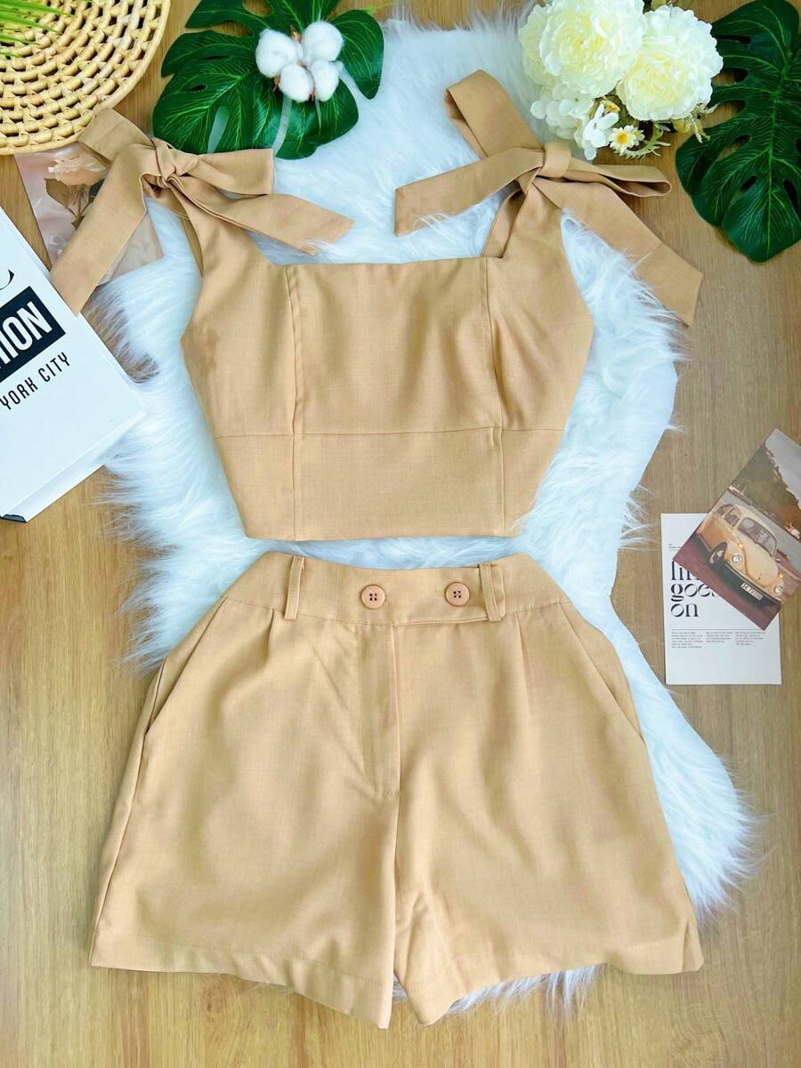 Conjunto Feminino 2 Peças – Blusa Regata e Short Casual Premium