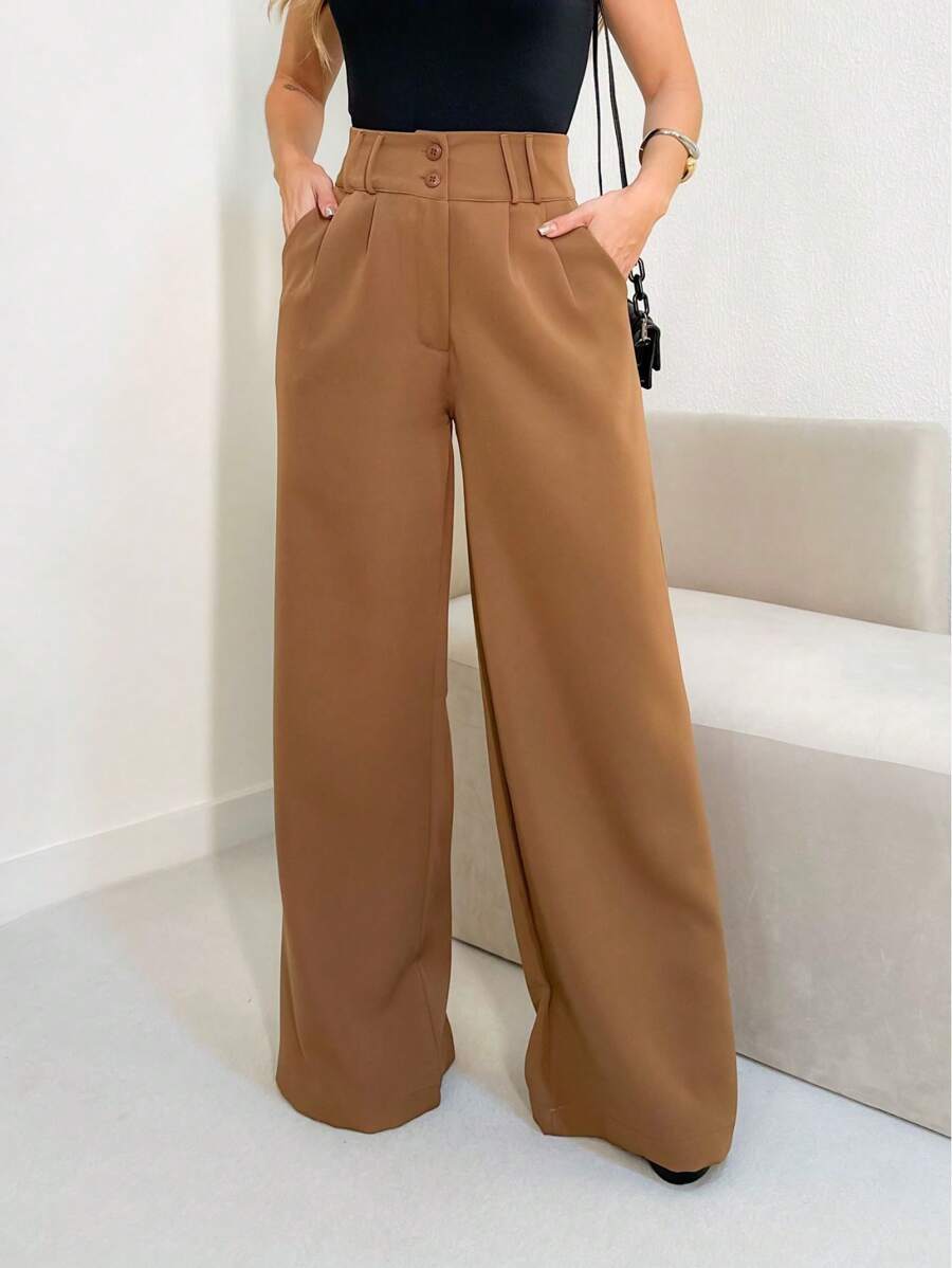 Calça Pantalona Feminina Alfaiataria Social