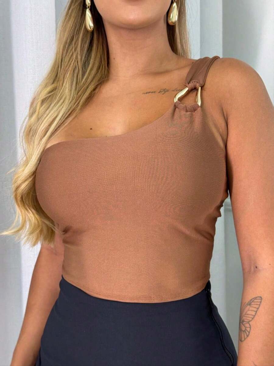 Cropped Top Mula Manca Argola Dourada