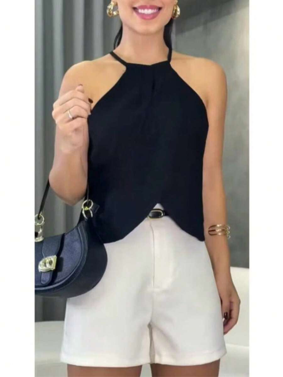 Blusa Carol Feminina com Amarração em Linho