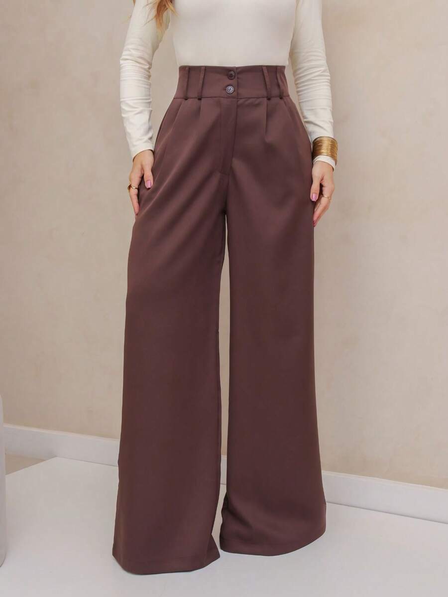 Calça Pantalona Feminina Alfaiataria Social