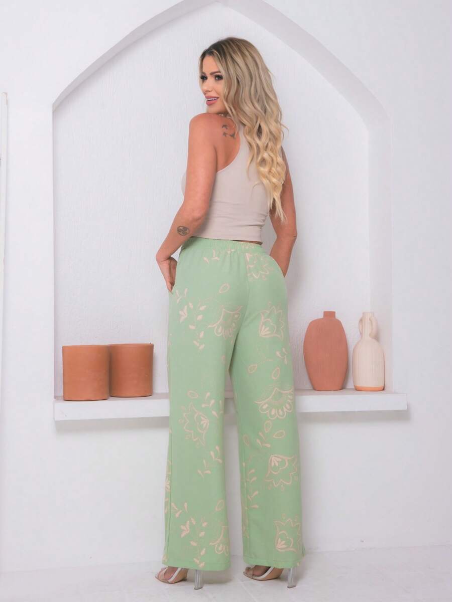 Calça Feminina Larga Estampada