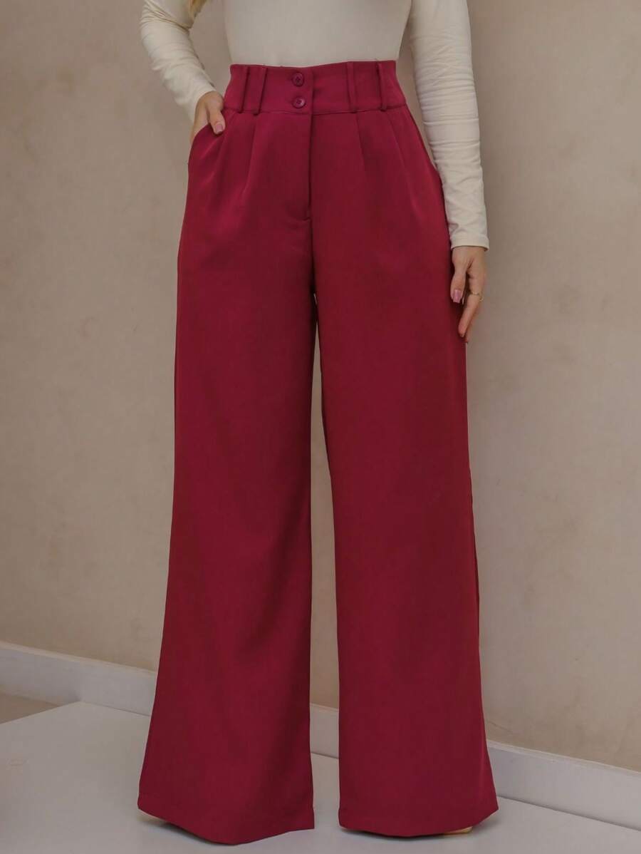 Calça Pantalona Feminina Alfaiataria Social