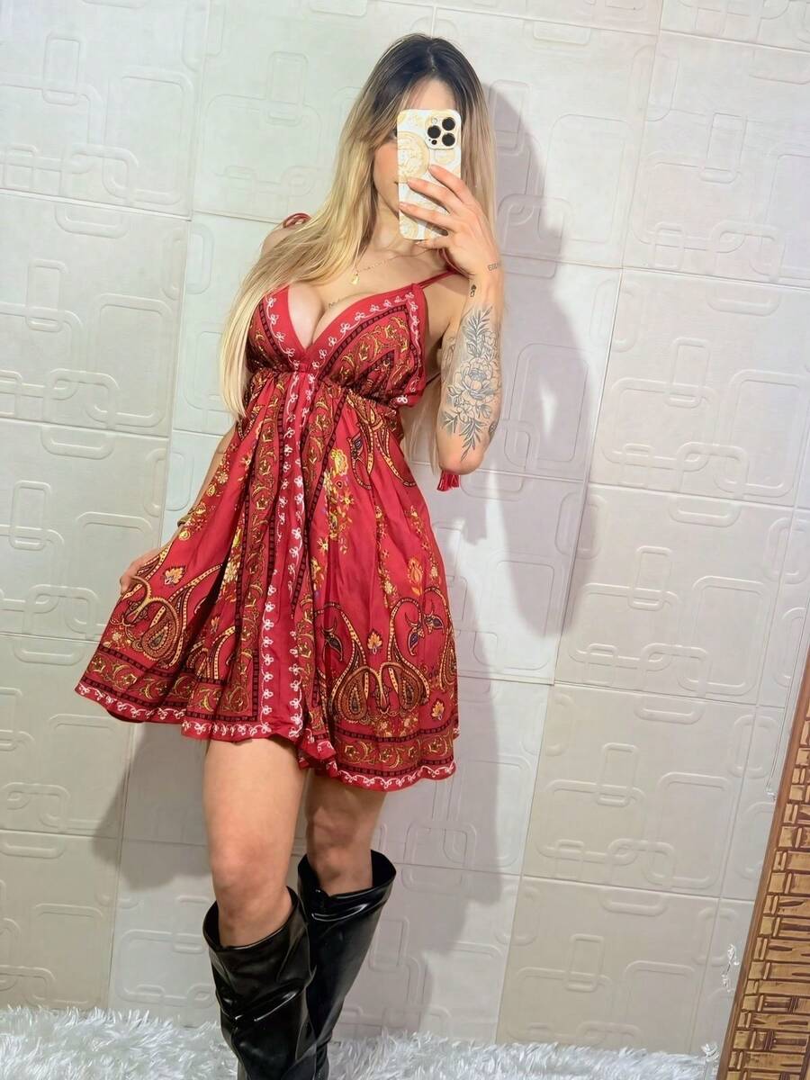 Vestido Feminino Curto Bordado Boho Costas Nua Modelo Indiano