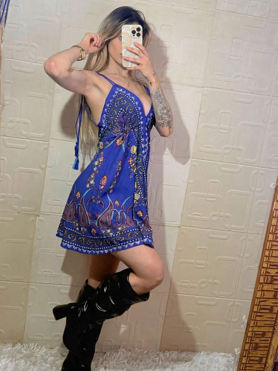 Vestido Feminino Curto Bordado Boho Costas Nua Modelo Indiano