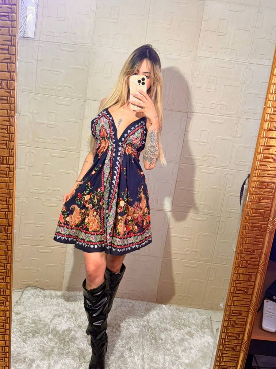 Vestido Feminino Curto Bordado Boho Costas Nua Modelo Indiano
