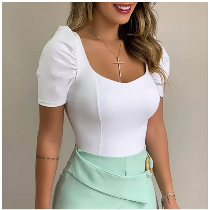 Body Feminino Manga Princesa Simples Glamour