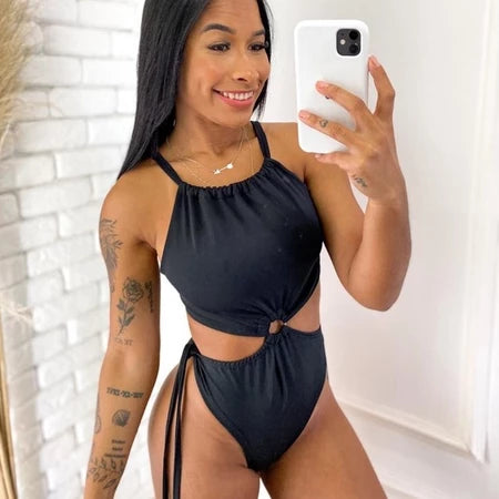 Body Maiô Feminino Alça Fina Cavado