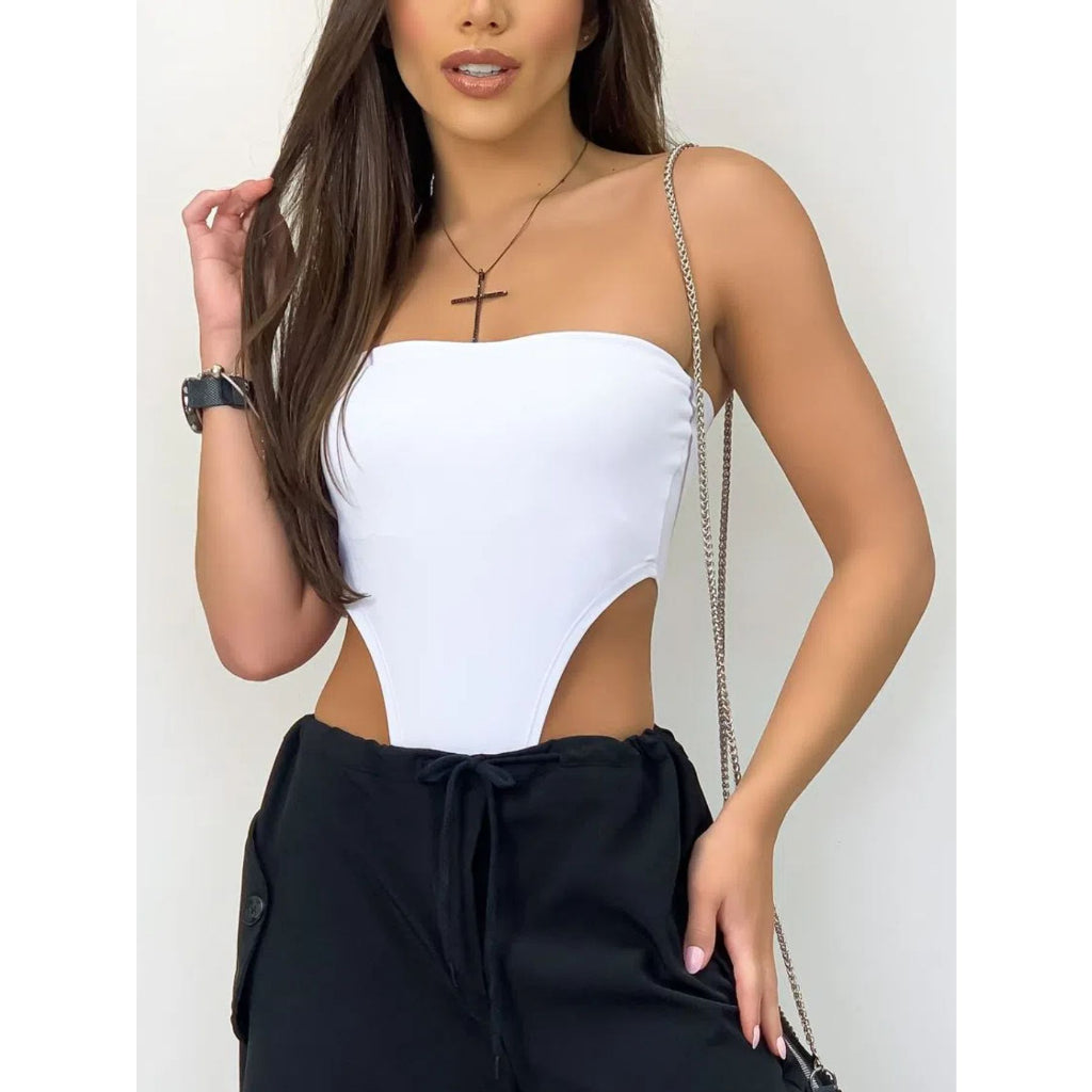 Body Feminino Tomara que Caia Sem Manga - Cavado na Cintura