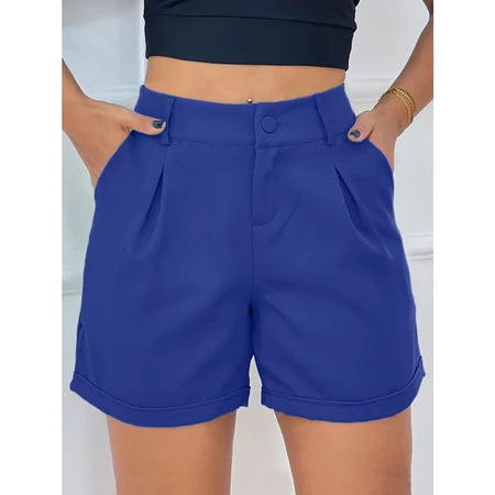 Short Feminino Alfaiataria Plissado Elegante e Confortável