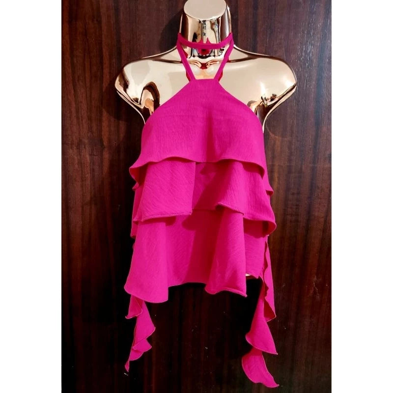 Blusa Feminina Bata de Verão com 3 Babados Luxuosa