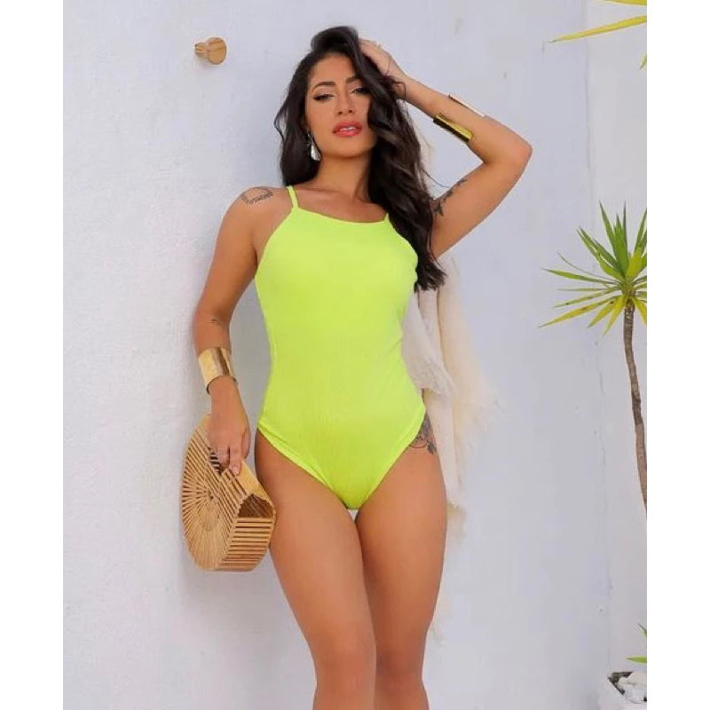 Body Feminino Canelado Cavado Alcinha Costas nuas