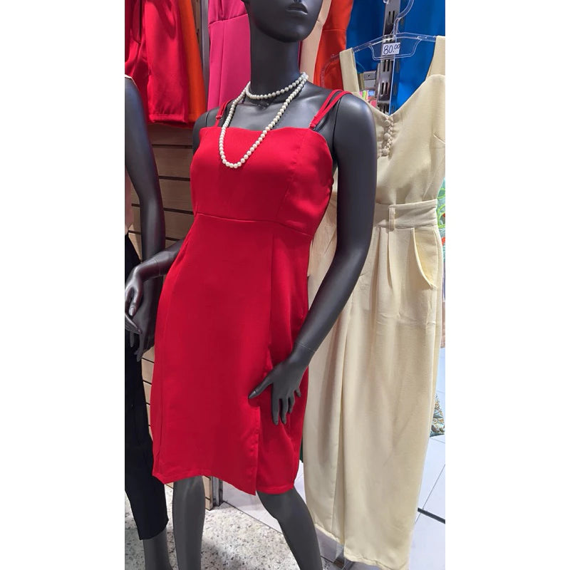 Vestido Midi Feminino em Tecido de Alfaiataria