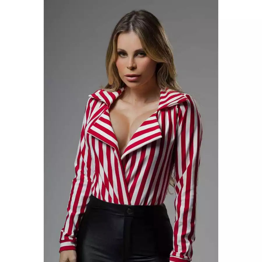 Body Feminino Camisa Casual com Bojo – Manga Longa