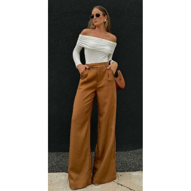Blusa Ombro a Ombro Ciganinha Manga Comprida Moda Gringa