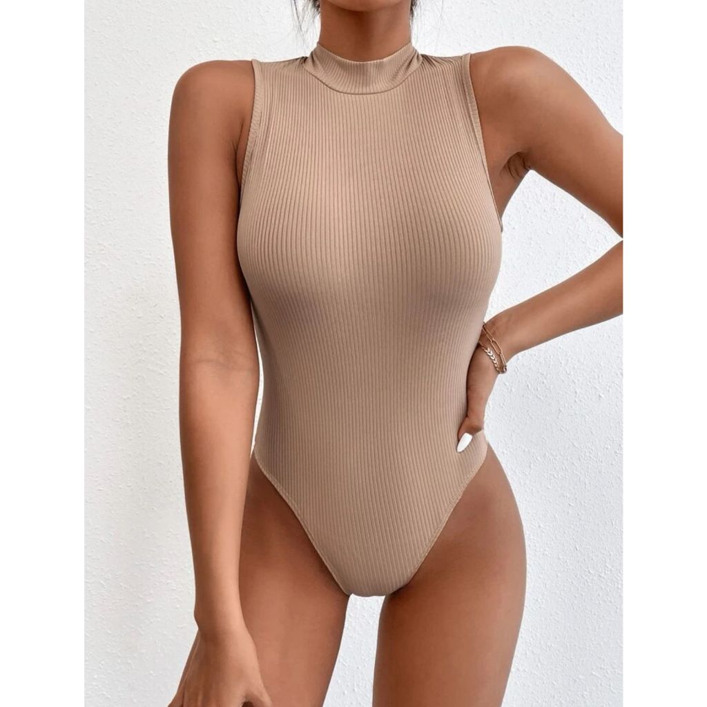 Body Gola Alta Canelado Básico Regata Social Simples Glamour