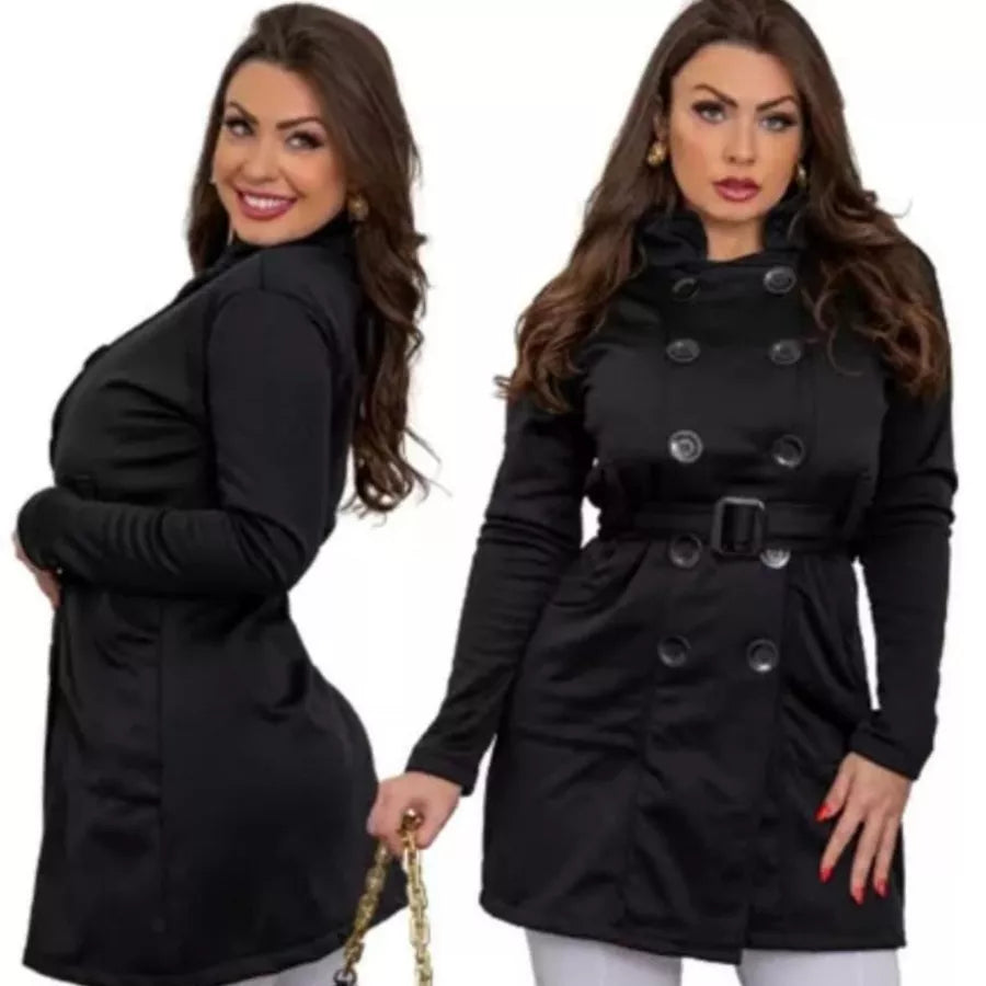 Casaco Moletom Sobretudo Feminino moda inverno Parka