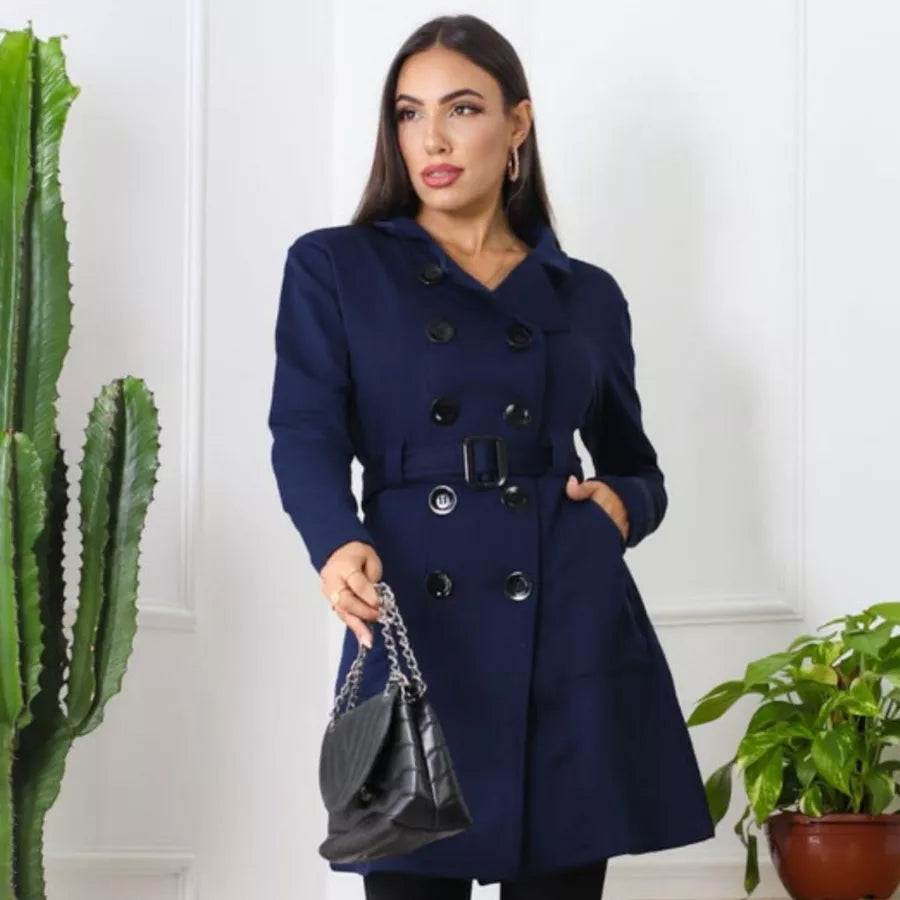 Casaco Moletom Sobretudo Feminino moda inverno Parka