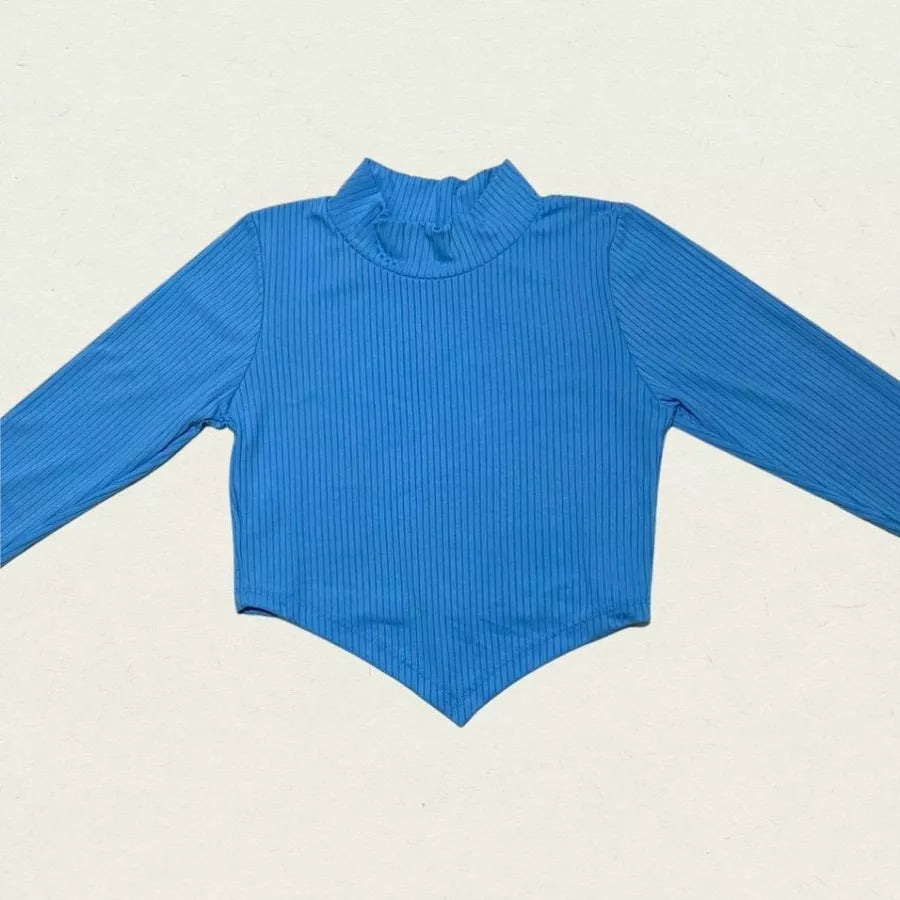 Cropped de bico manga longa feminina