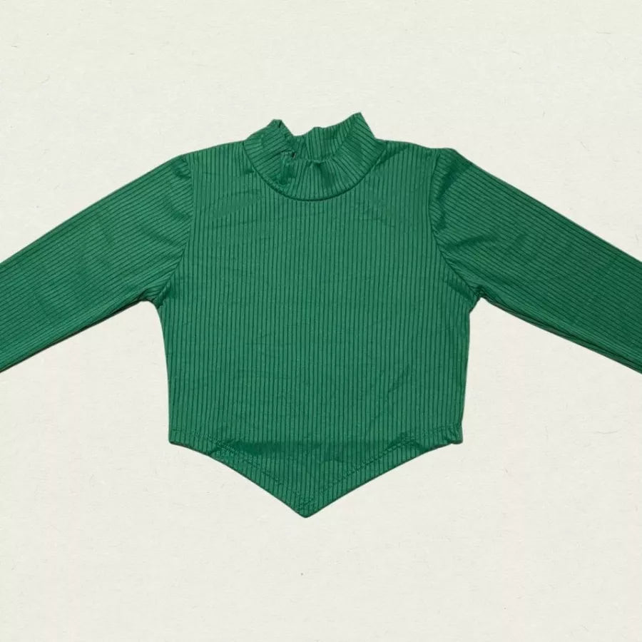 Cropped de bico manga longa feminina