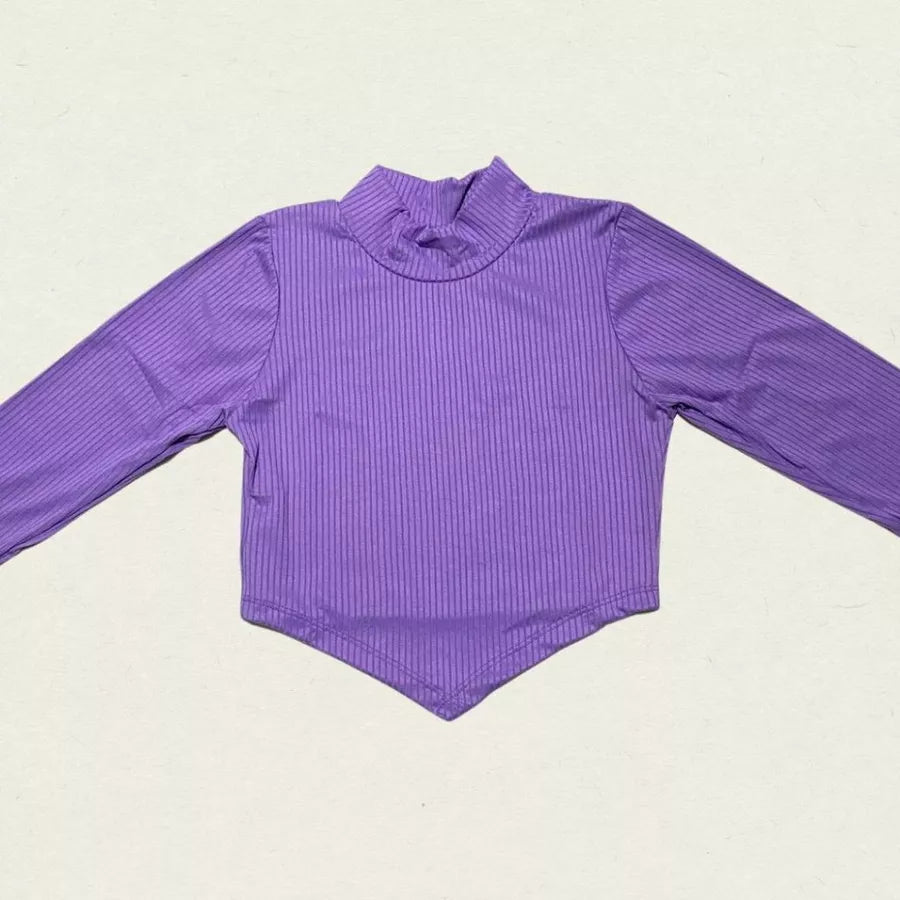 Cropped de bico manga longa feminina