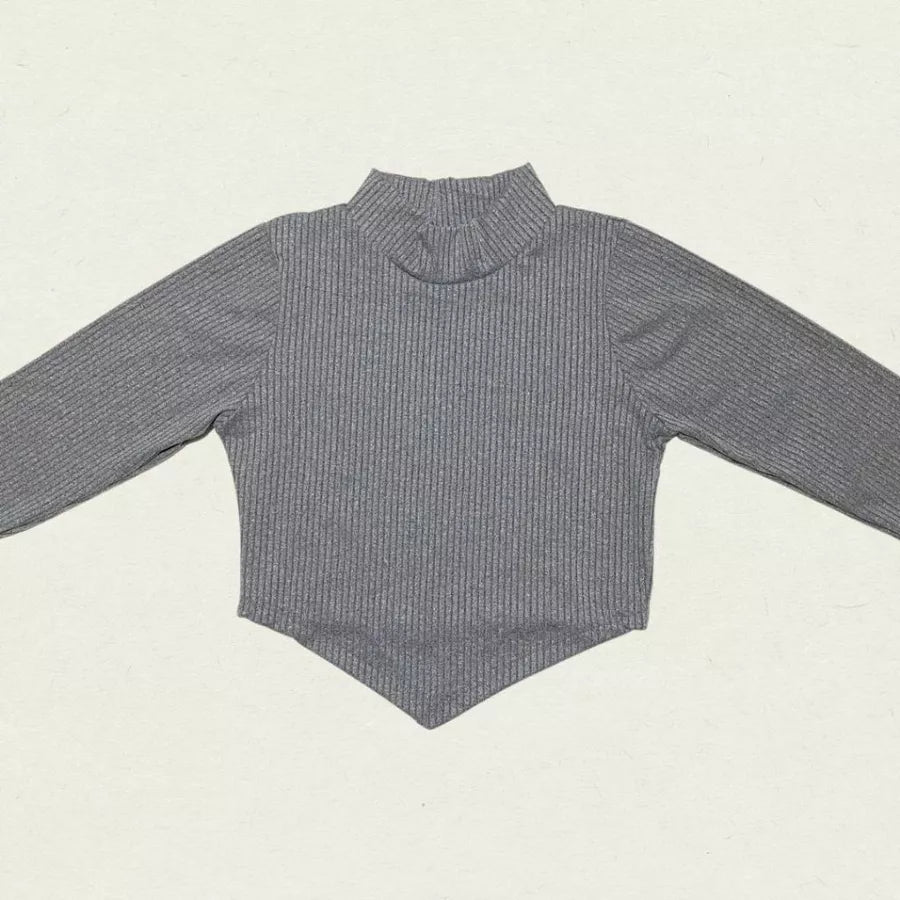 Cropped de bico manga longa feminina
