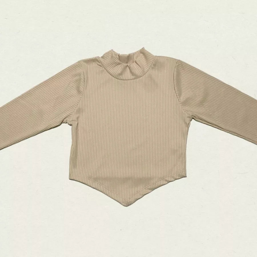 Cropped de bico manga longa feminina