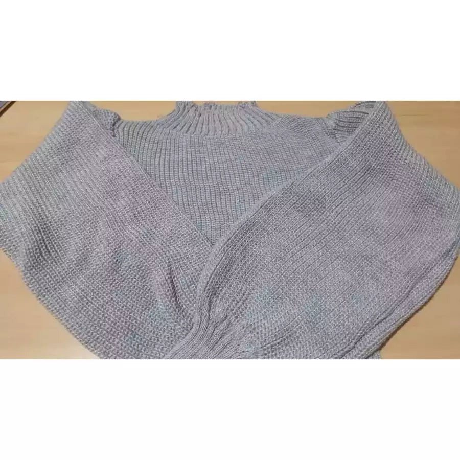 Cropped Manga Bufante Tricô Tricot Blusa de Frio Inverno
