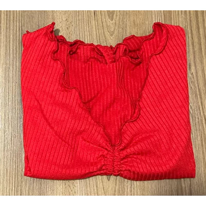 Cropped Feminino Drapeado Gringa Manga Longa