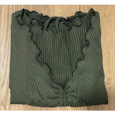 Cropped Feminino Drapeado Gringa Manga Longa