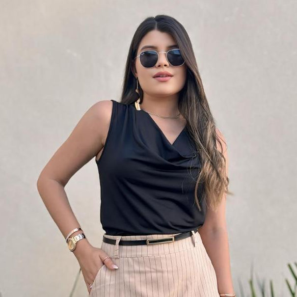 Blusa Feminina Gola Boba Suplex Light Moda Verão Elegante